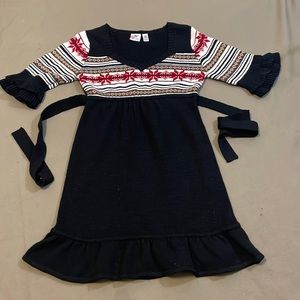PIPER & BLUE Girls knitted  Ruffled DRESS size MEDIUM